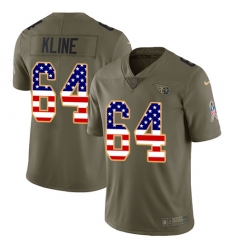 Men's Nike Tennessee Titans #64 Josh Kline Limited Olive/USA Flag 2017 Salute to Service NFL Jersey