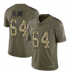 Youth Nike Tennessee Titans #64 Josh Kline Limited Olive/Camo 2017 Salute to Service NFL Jersey