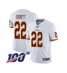 Youth Washington Redskins #22 Deshazor Everett White Vapor Untouchable Limited Player 100th Season Football Jersey
