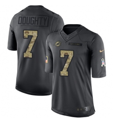 Youth Nike Miami Dolphins #7 Brandon Doughty Limited Black 2016 Salute to Service NFL Jersey