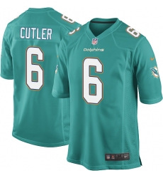 Men's Nike Miami Dolphins #6 Jay Cutler Game Aqua Green Team Color NFL Jersey
