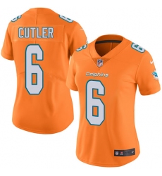 Women's Nike Miami Dolphins #6 Jay Cutler Limited Orange Rush Vapor Untouchable NFL Jersey