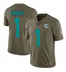 Men's Nike Miami Dolphins #1 Cody Parkey Limited Olive 2017 Salute to Service NFL Jersey