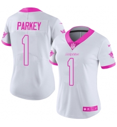 Women's Nike Miami Dolphins #1 Cody Parkey Limited White/Pink Rush Fashion NFL Jersey