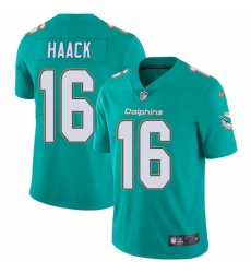 Men's Nike Miami Dolphins #16 Matt Haack Aqua Green Team Color Vapor Untouchable Limited Player NFL Jersey