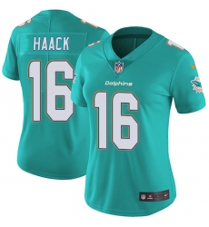 Women's Nike Miami Dolphins #16 Matt Haack Aqua Green Team Color Vapor Untouchable Elite Player NFL Jersey