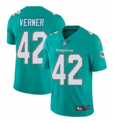 Youth Nike Miami Dolphins #42 Alterraun Verner Aqua Green Team Color Vapor Untouchable Elite Player NFL Jersey