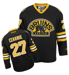 Men's Reebok Boston Bruins #27 Austin Czarnik Authentic Black Third NHL Jersey