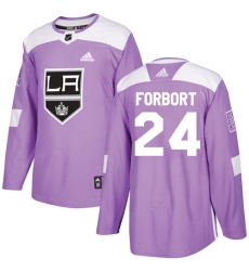 Men's Adidas Los Angeles Kings #24 Derek Forbort Authentic Purple Fights Cancer Practice NHL Jersey
