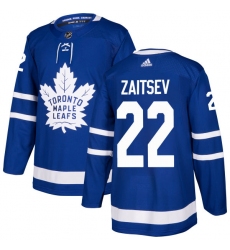 Men's Adidas Toronto Maple Leafs #22 Nikita Zaitsev Authentic Royal Blue Home NHL Jersey