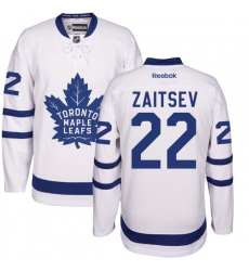 Men's Reebok Toronto Maple Leafs #22 Nikita Zaitsev Authentic White Away NHL Jersey