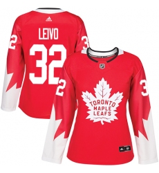 Women's Adidas Toronto Maple Leafs #32 Josh Leivo Authentic Red Alternate NHL Jersey