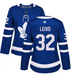 Women's Adidas Toronto Maple Leafs #32 Josh Leivo Authentic Royal Blue Home NHL Jersey