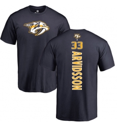 NHL Adidas Nashville Predators #33 Viktor Arvidsson Navy Blue Backer T-Shirt