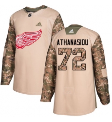 Youth Adidas Detroit Red Wings #72 Andreas Athanasiou Authentic Camo Veterans Day Practice NHL Jersey