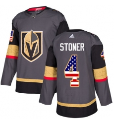 Youth Adidas Vegas Golden Knights #4 Clayton Stoner Authentic Gray USA Flag Fashion NHL Jersey