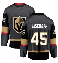 Men's Vegas Golden Knights #45 Jake Bischoff Authentic Black Home Fanatics Branded Breakaway NHL Jersey