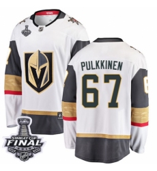 Youth Vegas Golden Knights #67 Teemu Pulkkinen Authentic White Away Fanatics Branded Breakaway 2018 Stanley Cup Final NHL Jersey