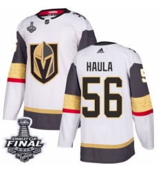 Women's Adidas Vegas Golden Knights #56 Erik Haula Authentic White Away 2018 Stanley Cup Final NHL Jersey