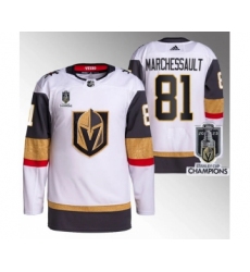 Men's Vegas Golden Knights #81 Jonathan Marchessault White 2023 Stanley Cup Champions Stitched Jersey