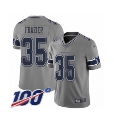 Men's Dallas Cowboys #35 Kavon Frazier Limited Gray Inverted Legend 100th Season Football Jersey