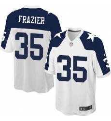 Men's Nike Dallas Cowboys #35 Kavon Frazier Game White Throwback Alternate NFL Jersey