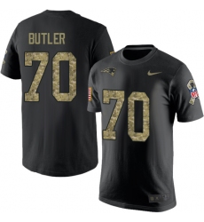 Nike New England Patriots #70 Adam Butler Black Camo Salute to Service T-Shirt