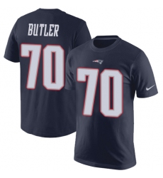 Nike New England Patriots #70 Adam Butler Navy Blue Rush Pride Name & Number T-Shirt