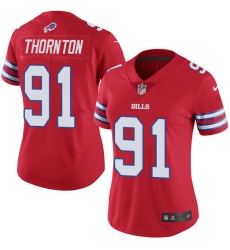 Women's Nike Buffalo Bills #91 Cedric Thornton Limited Red Rush Vapor Untouchable NFL Jersey