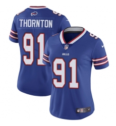 Women's Nike Buffalo Bills #91 Cedric Thornton Royal Blue Team Color Vapor Untouchable Limited Player NFL Jersey
