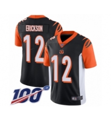 Men's Cincinnati Bengals #12 Alex Erickson Black Team Color Vapor Untouchable Limited Player 100th Season Football Jersey