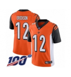 Men's Cincinnati Bengals #12 Alex Erickson Orange Alternate Vapor Untouchable Limited Player 100th Season Football Jersey