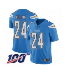 Men's Los Angeles Chargers #24 Trevor Williams Electric Blue Alternate Vapor Untouchable Limited Player 100th Season Football Jersey