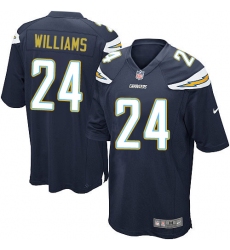Men's Nike Los Angeles Chargers #24 Trevor Williams Game Navy Blue Team Color NFL Jersey