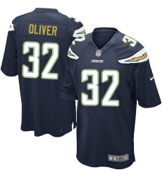 Men's Nike Los Angeles Chargers #32 Branden Oliver Game Navy Blue Team Color NFL Jersey
