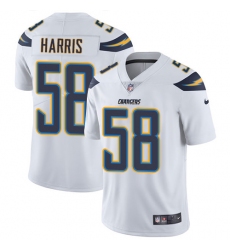 Men's Nike Los Angeles Chargers #58 Nigel Harris White Vapor Untouchable Limited Player NFL Jersey