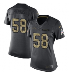 Women's Nike Los Angeles Chargers #58 Nigel Harris Limited Black 2016 Salute to Service NFL Jersey