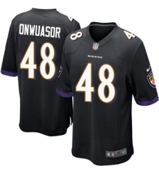 Men's Nike Baltimore Ravens #48 Patrick Onwuasor Game Black Alternate NFL Jersey