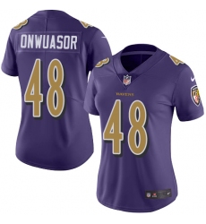 Women's Nike Baltimore Ravens #48 Patrick Onwuasor Limited Purple Rush Vapor Untouchable NFL Jersey