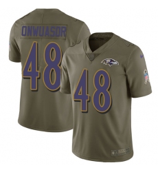 Youth Nike Baltimore Ravens #48 Patrick Onwuasor Limited Olive 2017 Salute to Service NFL Jersey