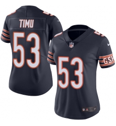 Women's Nike Chicago Bears #53 John Timu Navy Blue Team Color Vapor Untouchable Limited Player NFL Jersey