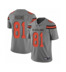 Men's Cleveland Browns #81 Rashard Higgins Limited Gray Inverted Legend Football Jersey