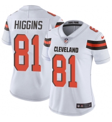 Women's Nike Cleveland Browns #81 Rashard Higgins White Vapor Untouchable Limited Player NFL Jersey