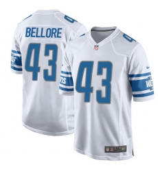 Men's Nike Detroit Lions #43 Nick Bellore Game White NFL Jersey