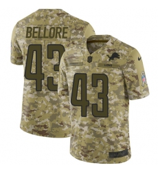 Men's Nike Detroit Lions #43 Nick Bellore Limited Camo 2018 Salute to Service NFL Jersey