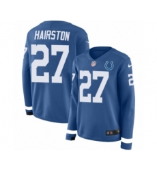 Women's Nike Indianapolis Colts #27 Nate Hairston Limited Blue Therma Long Sleeve NFL Jersey