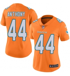 Women's Nike Miami Dolphins #44 Stephone Anthony Limited Orange Rush Vapor Untouchable NFL Jersey