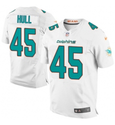 Men's Nike Miami Dolphins #45 Mike Hull Elite White NFL Jersey