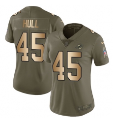 Women's Nike Miami Dolphins #45 Mike Hull Limited Olive/Gold 2017 Salute to Service NFL Jersey