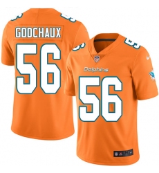 Men's Nike Miami Dolphins #56 Davon Godchaux Limited Orange Rush Vapor Untouchable NFL Jersey